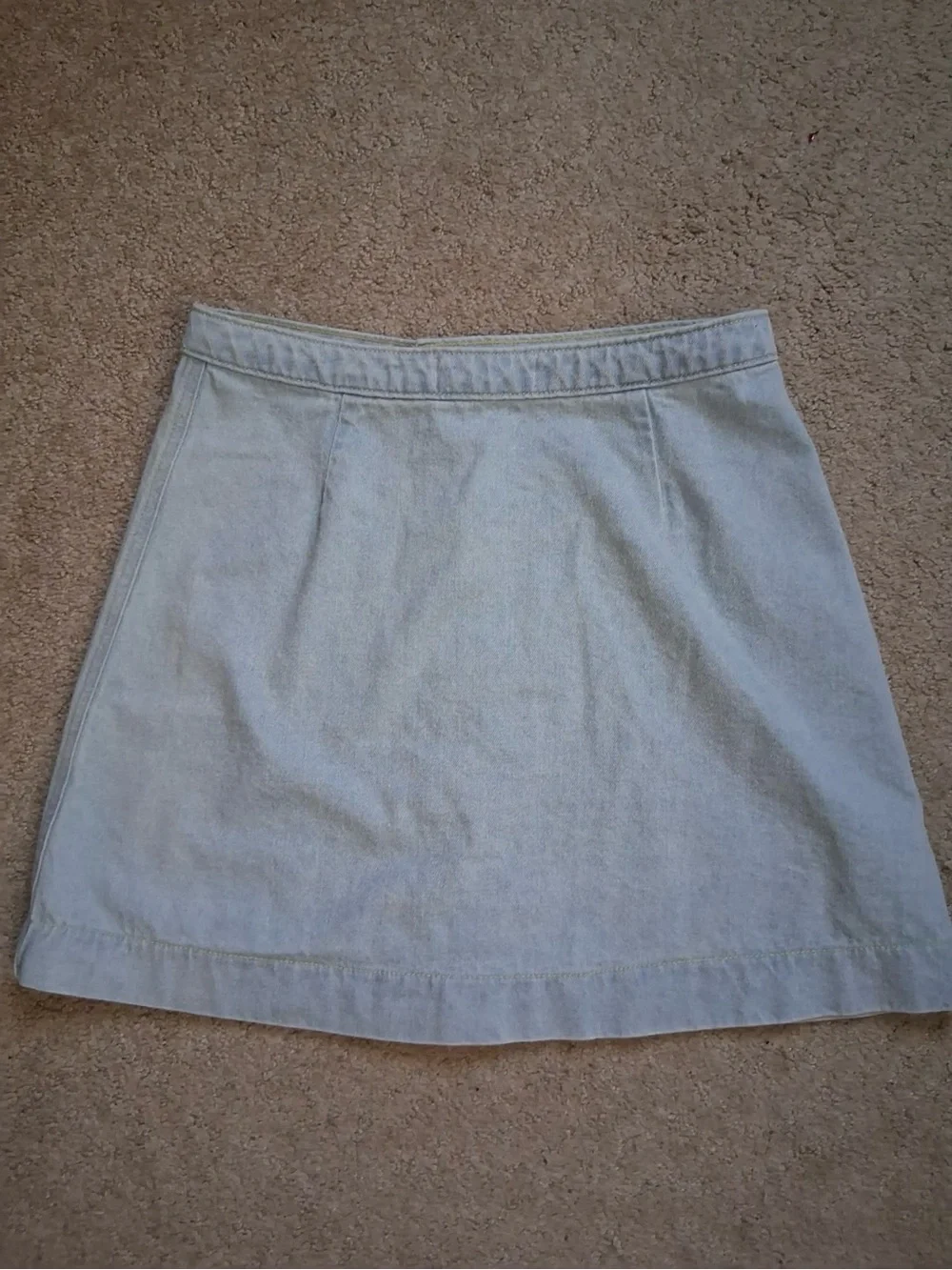 American apparel - Light Wash Button-Front Denim Skirt - Women